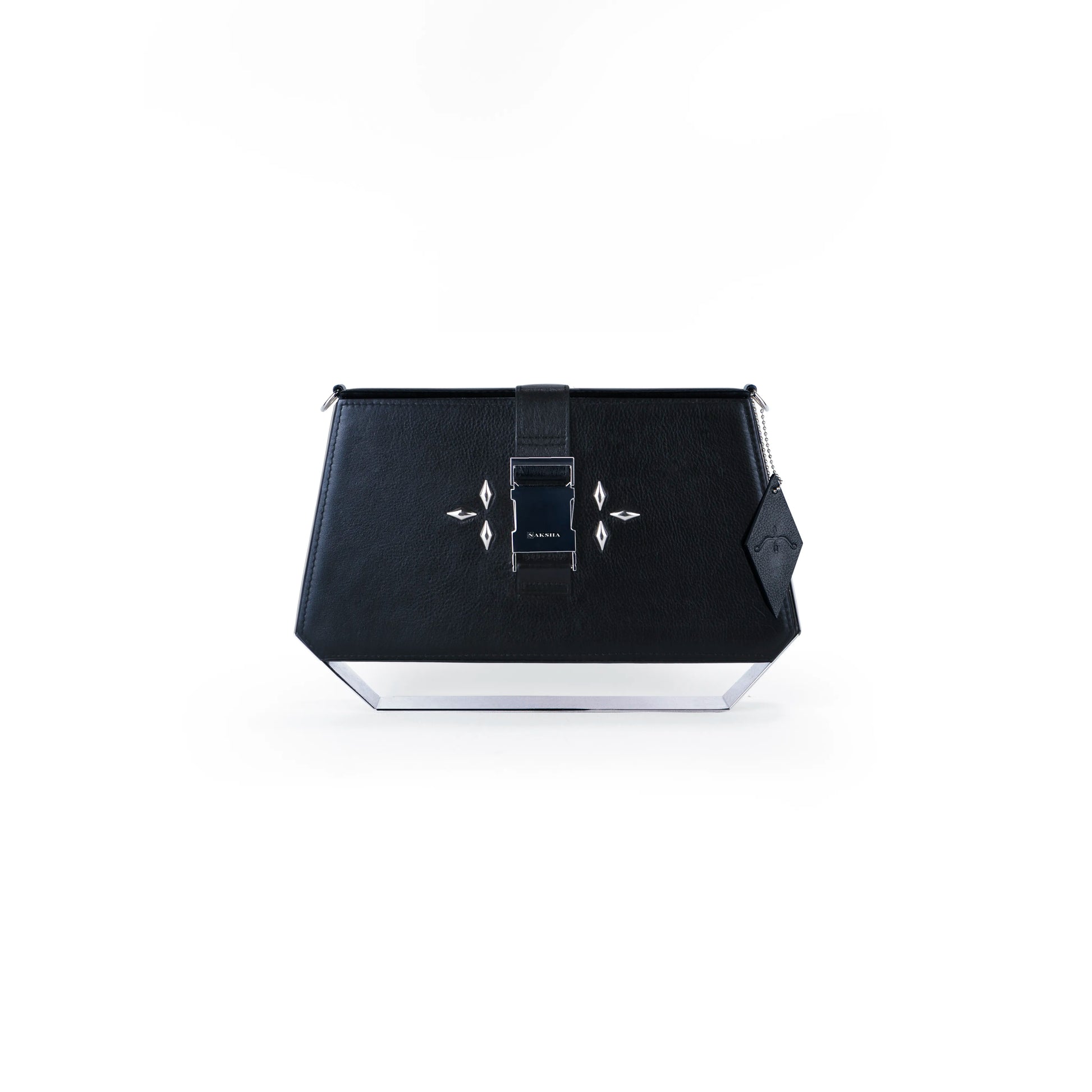 Baksa sculptural trunk bag with engraved silver-plated frame — Naksha Outpost