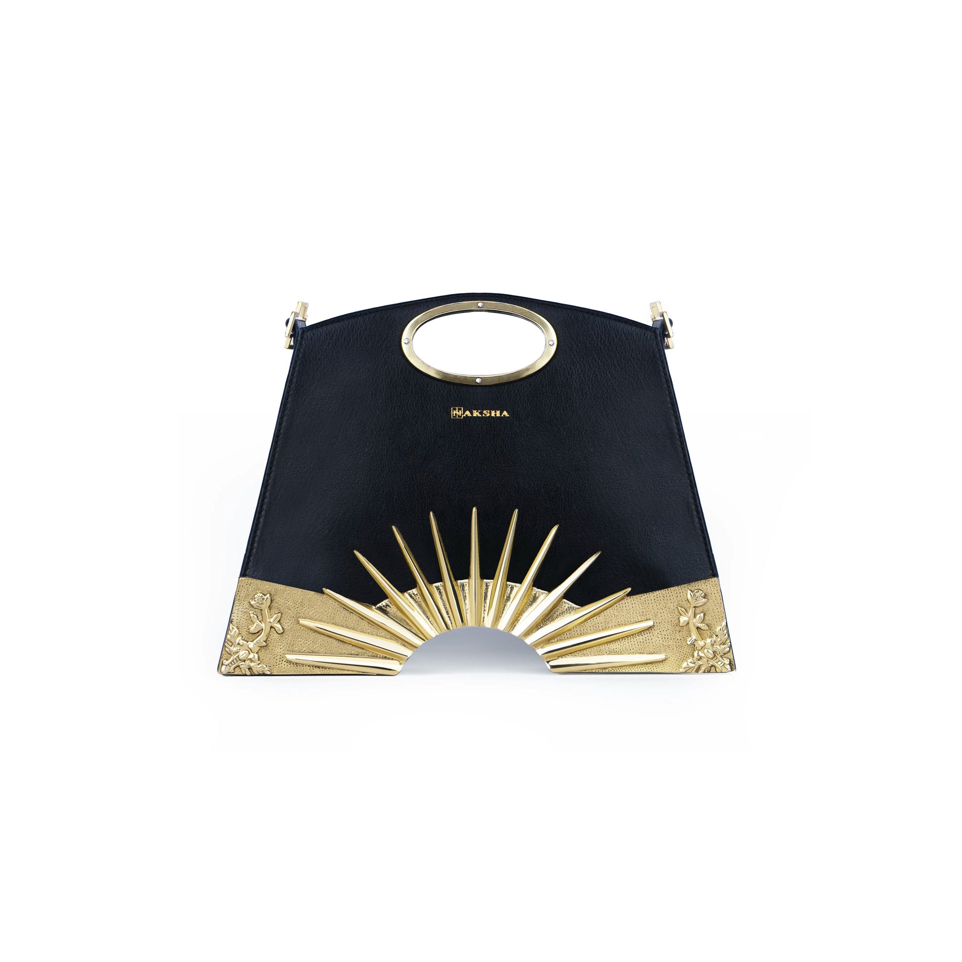 Kiran luxury sculpture handle bag with 22k gold-plated hardware — Naksha Outpost