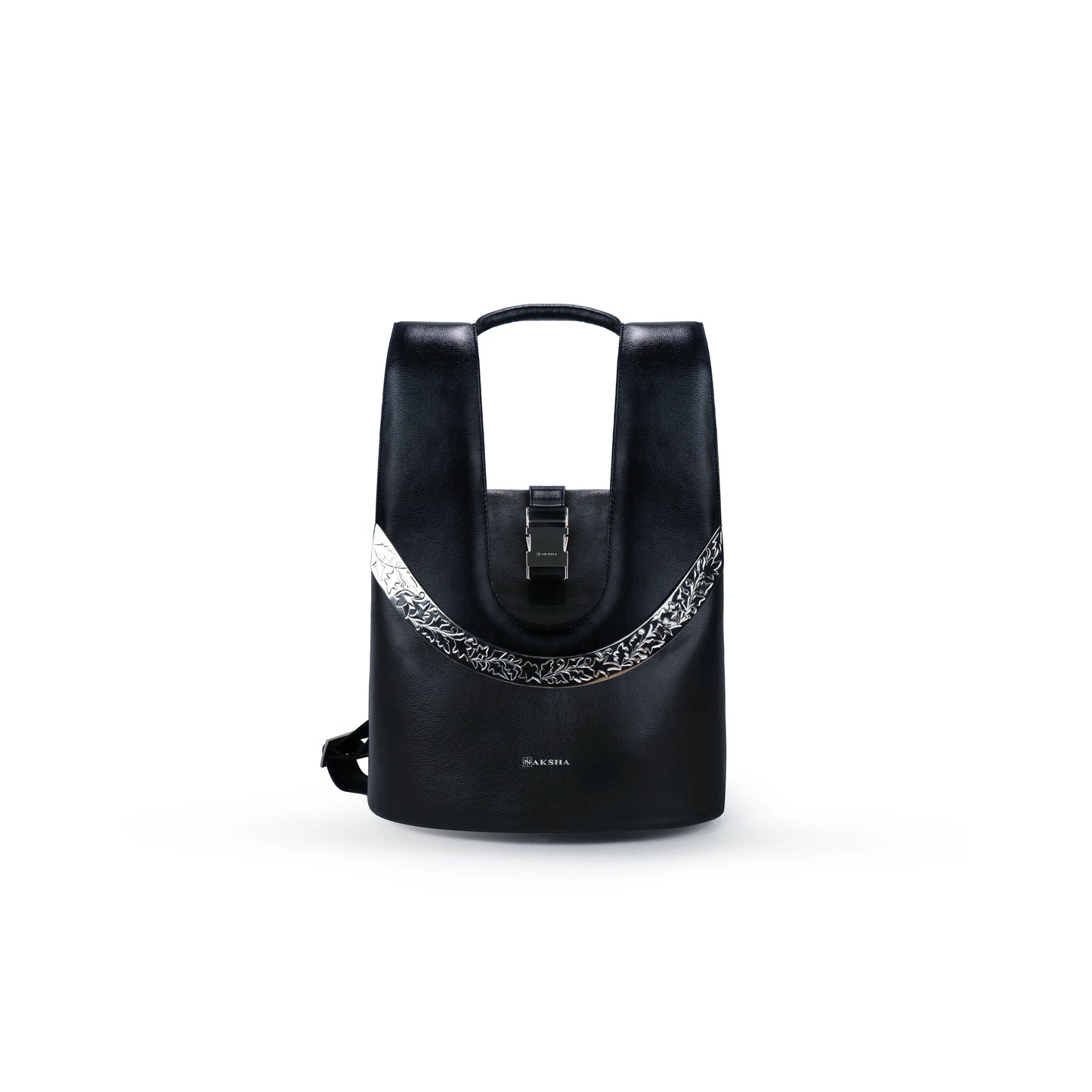 Arch luxury mini backpack with silver-plated sculptural arch hardware — Naksha Outpost