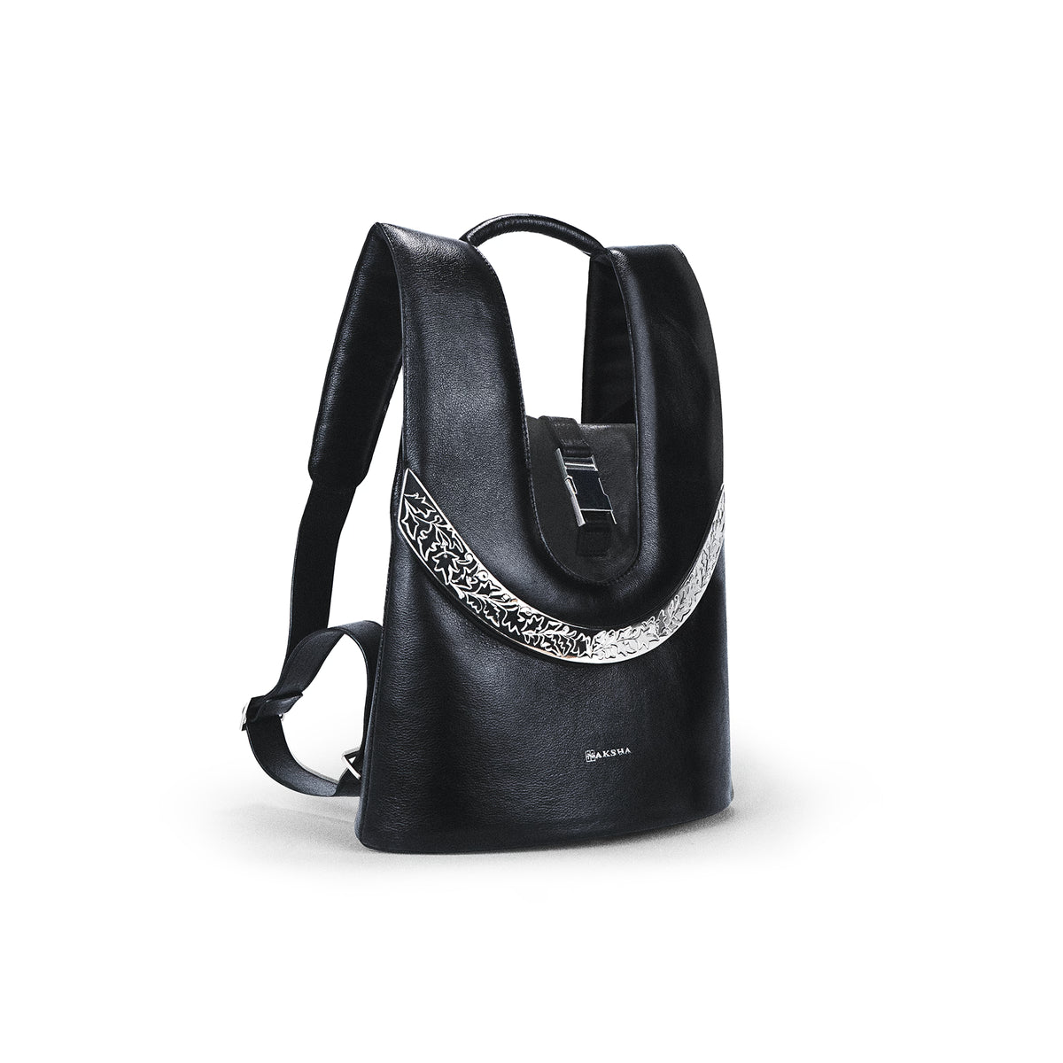Arch Mini Backpack – Sculptural Leather Backpack with Silver-Plated ...