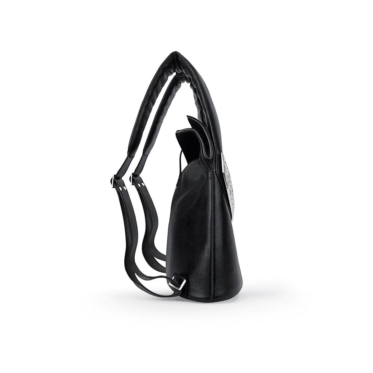 Arch Mini Backpack – Sculptural Leather Backpack with Silver-Plated ...