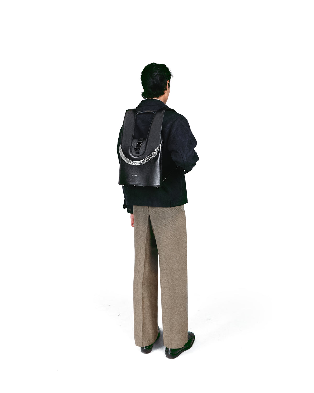 Arch Mini Backpack – Sculptural Leather Backpack with Silver-Plated ...