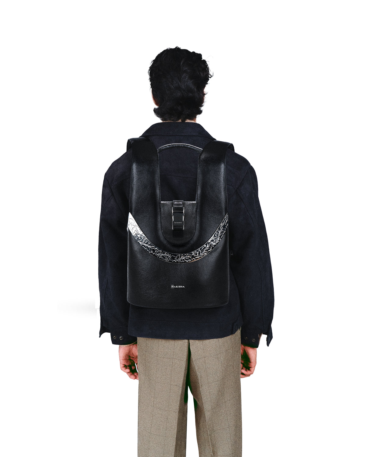 Arch Mini Backpack – Sculptural Leather Backpack with Silver-Plated ...